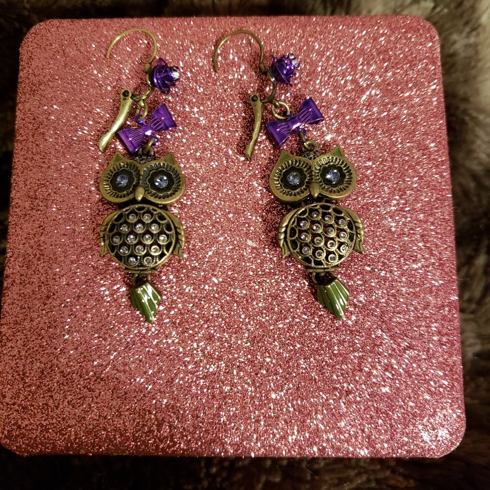 Betsey Johnson Owl Earrings